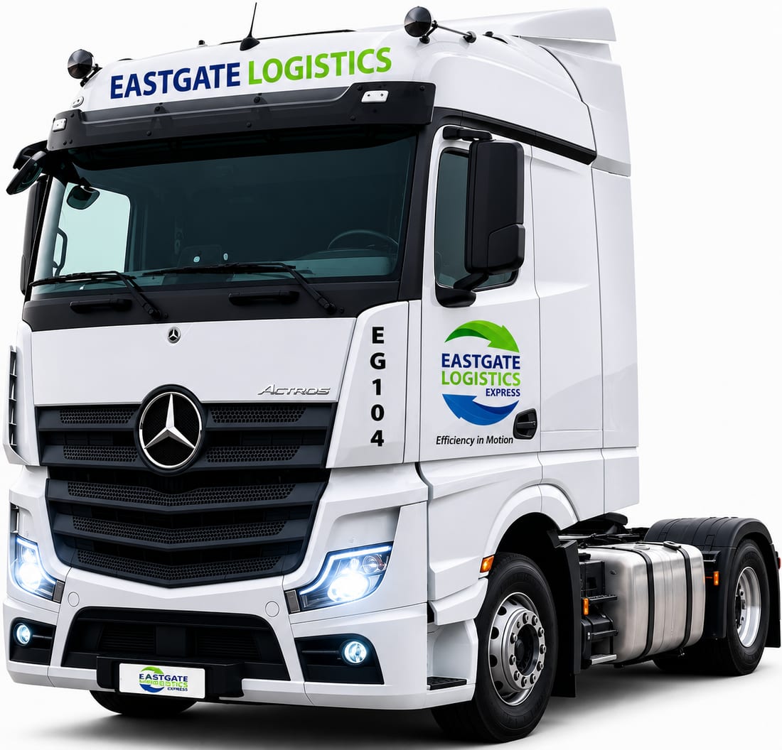 Eastgate-liveried Mercedes-Benz Actros (EG104) truck